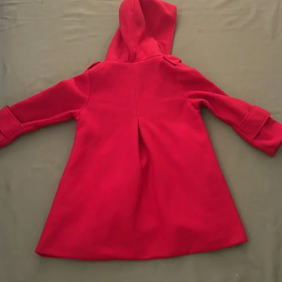 PINKdouble buttonhoodedGirls Red color COAT size 5-6”